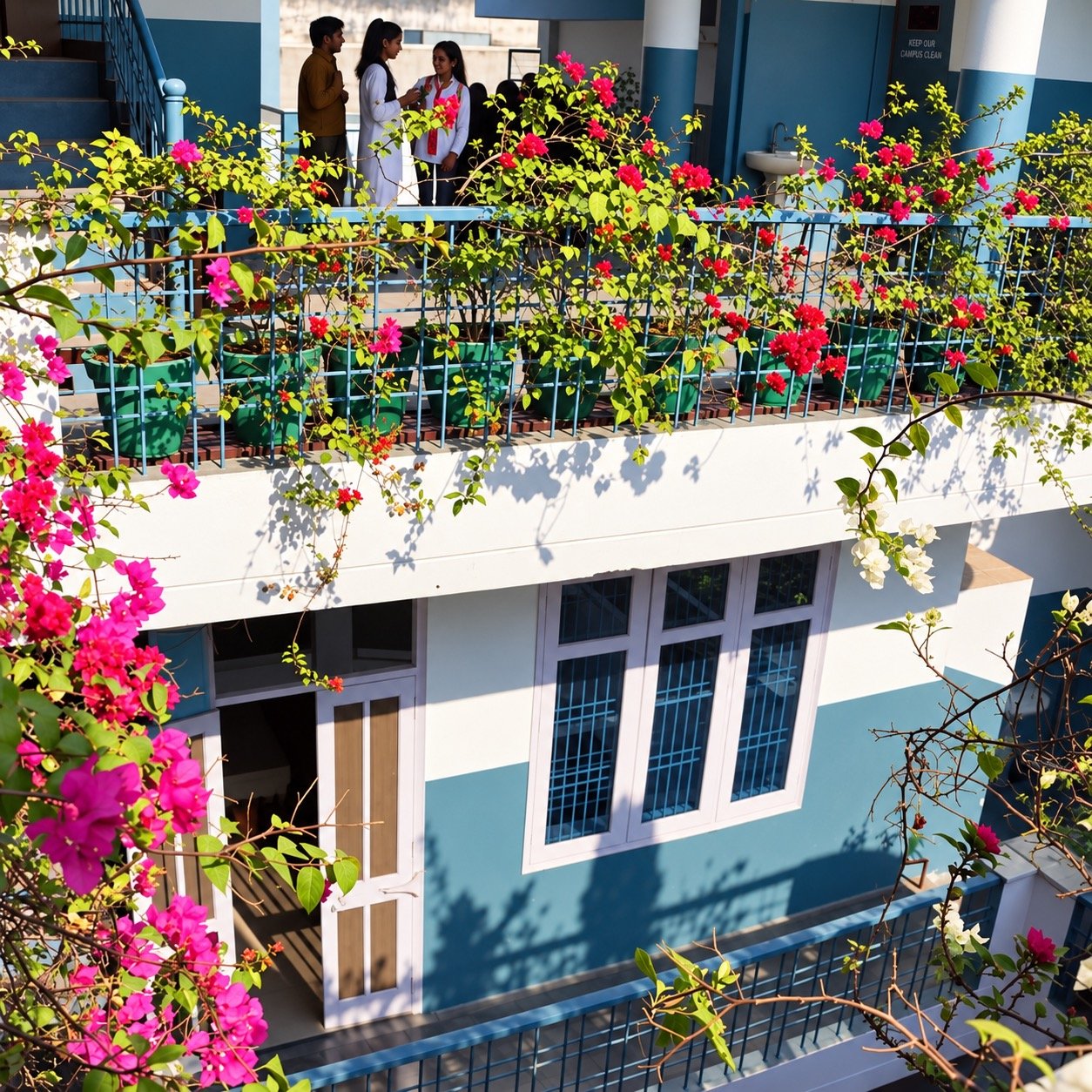 Bougainvillea Balcony Walkway